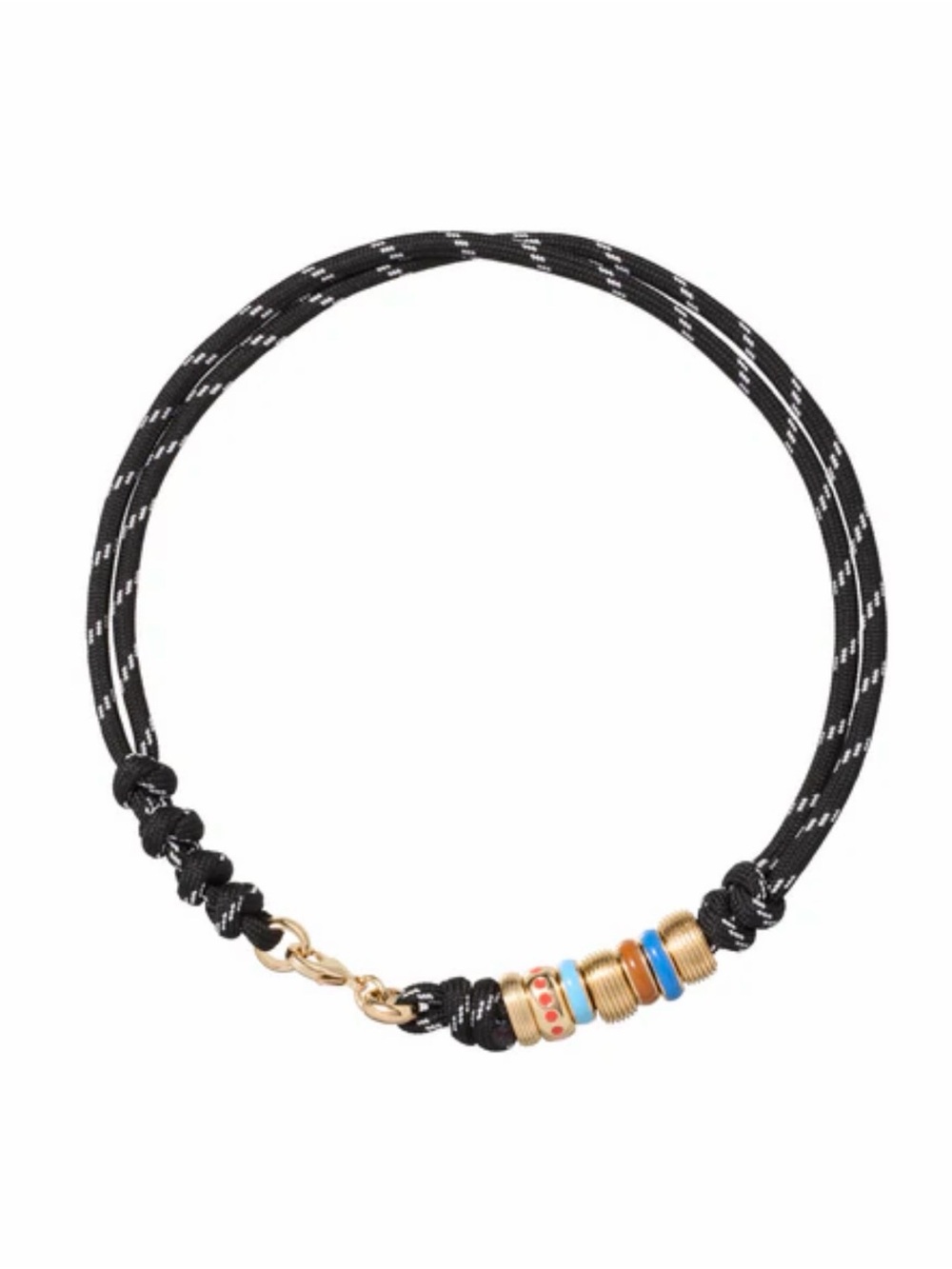 Roxanne Assoulin The Súper Size Happy Black Cord Necklace with Multicolor Enamel